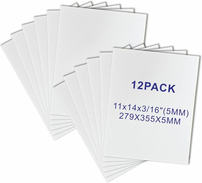 ZJCEASER 12 Pack Foam Core Board, 11 x 14 White Poster Board, 3/16" Thickness Sign Board Craft Foam Sheet for Signboards, School Projects, University Displays, College Events, Arts & Crafts, Framing - Image 1